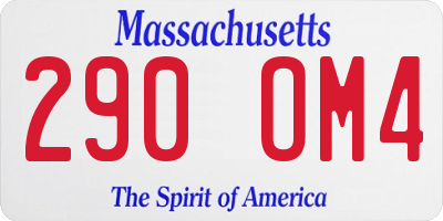 MA license plate 290OM4