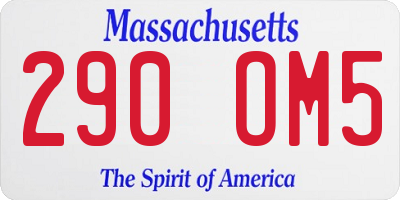 MA license plate 290OM5