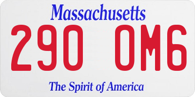 MA license plate 290OM6