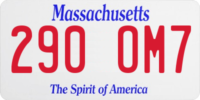 MA license plate 290OM7