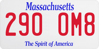 MA license plate 290OM8