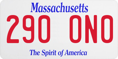 MA license plate 290ON0