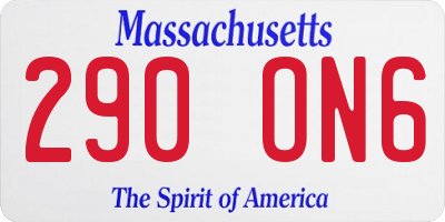 MA license plate 290ON6