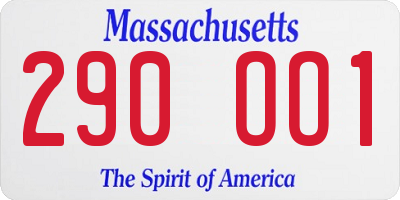 MA license plate 290OO1
