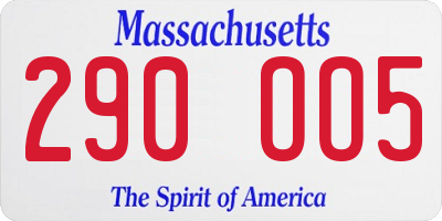 MA license plate 290OO5