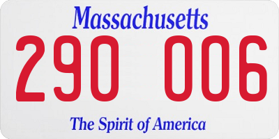 MA license plate 290OO6