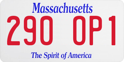 MA license plate 290OP1