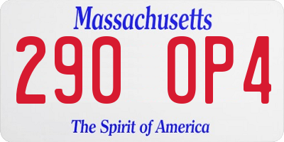 MA license plate 290OP4