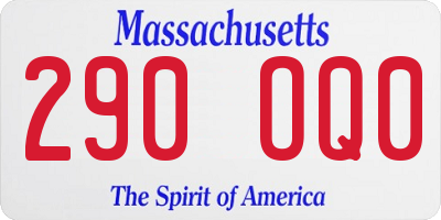 MA license plate 290OQ0