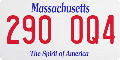 MA license plate 290OQ4