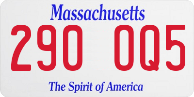 MA license plate 290OQ5