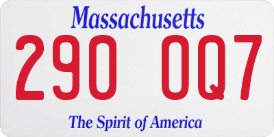 MA license plate 290OQ7