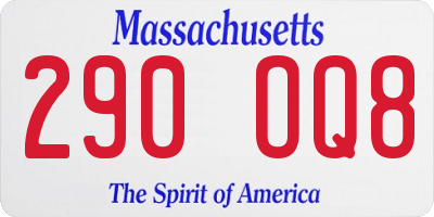 MA license plate 290OQ8