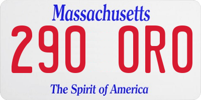 MA license plate 290OR0