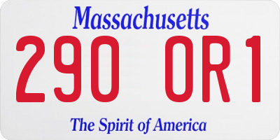 MA license plate 290OR1