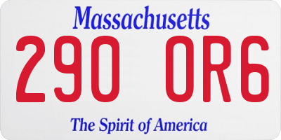 MA license plate 290OR6