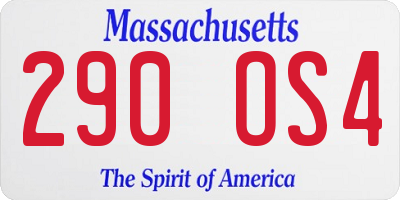 MA license plate 290OS4