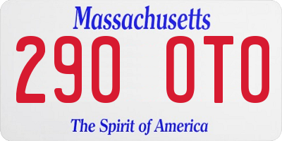 MA license plate 290OT0