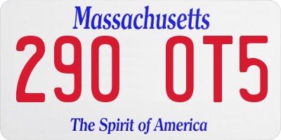 MA license plate 290OT5