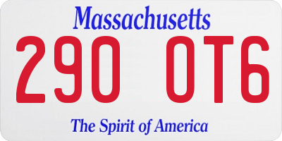MA license plate 290OT6