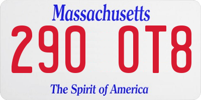 MA license plate 290OT8