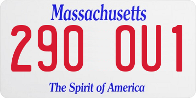 MA license plate 290OU1