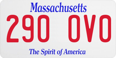 MA license plate 290OV0
