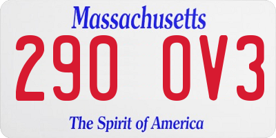 MA license plate 290OV3