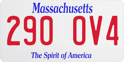 MA license plate 290OV4