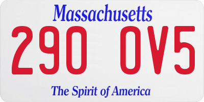 MA license plate 290OV5