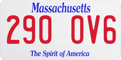 MA license plate 290OV6