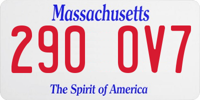 MA license plate 290OV7