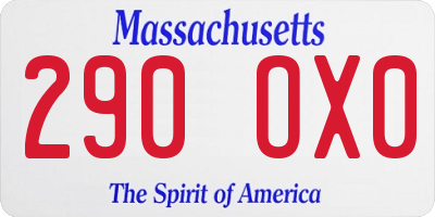 MA license plate 290OX0