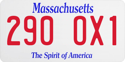 MA license plate 290OX1