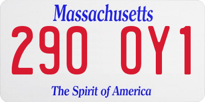 MA license plate 290OY1