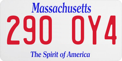 MA license plate 290OY4