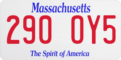 MA license plate 290OY5