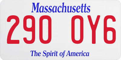 MA license plate 290OY6