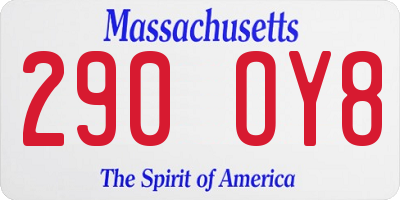 MA license plate 290OY8