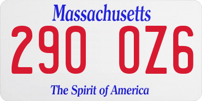 MA license plate 290OZ6