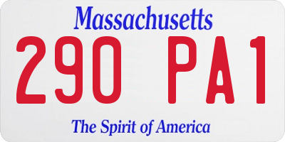 MA license plate 290PA1