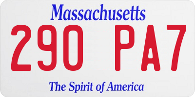 MA license plate 290PA7