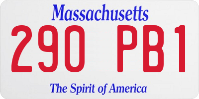 MA license plate 290PB1