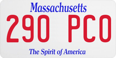 MA license plate 290PC0