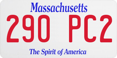 MA license plate 290PC2