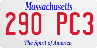 MA license plate 290PC3