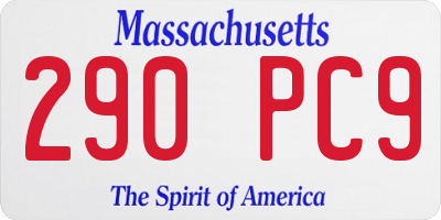 MA license plate 290PC9