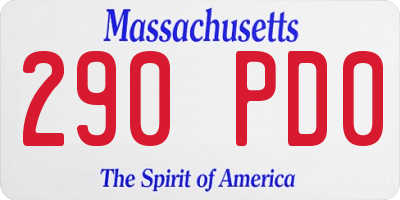MA license plate 290PD0