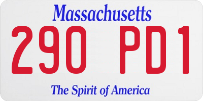 MA license plate 290PD1