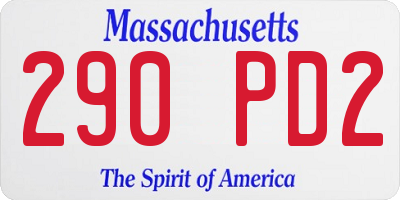 MA license plate 290PD2